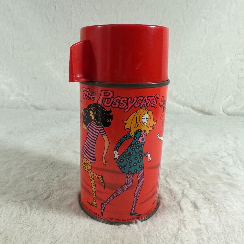Vintage 1968 Josie the Pussycats Metal Thermos for Lunchbox Aladdin Industries - Picture 1 of 12